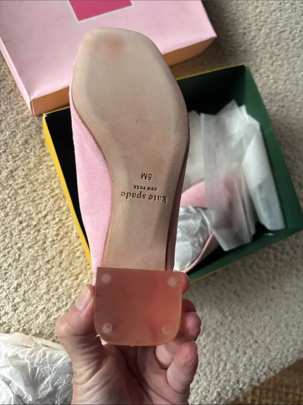 kate spade Pink Suede Slide Sandals